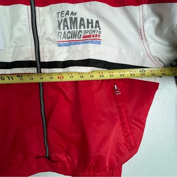 Vintage Yamaha Team Racing Jacket Size XL Red Windbreaker